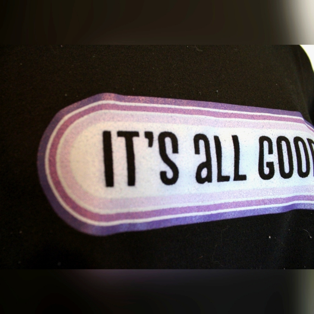 'It's All Good' Black/Purple Tee (L) - Picture 3 of 5
